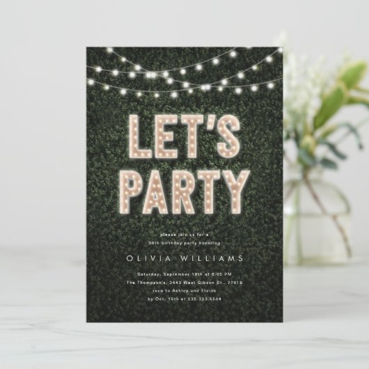 Uitnodiging voor elk digitaal feest met marquee-li (Staand voorkant)