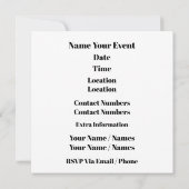 Uitnodiging voor elke gelegenheid (Achterkant)