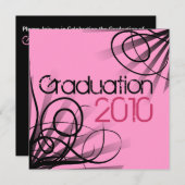 Uitnodiging voor elke jaar met roze graad (Voorkant / Achterkant)