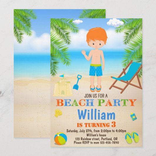 Uitnodiging voor elke verjaardag van elke dag Uitn (Voorkant / Achterkant)