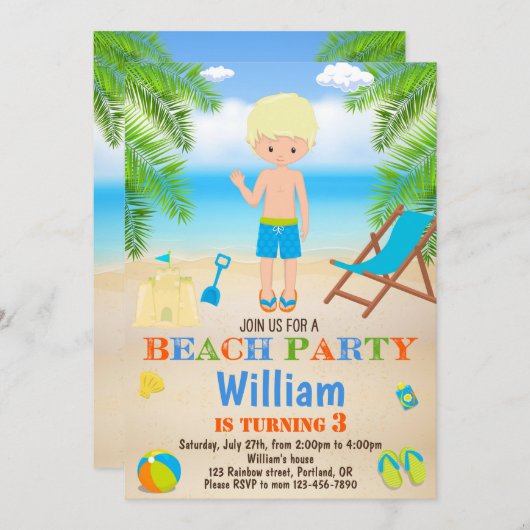 Uitnodiging voor elke verjaardag van elke dag Uitn (Voorkant / Achterkant)