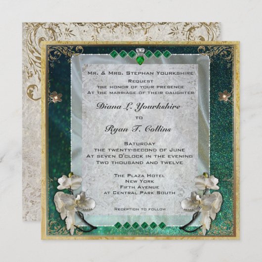 Uitnodiging voor Emerald Diamond (Voorkant / Achterkant)