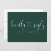 Uitnodiging voor Emerald Green Heart Script Liedje (Voorkant / Achterkant)