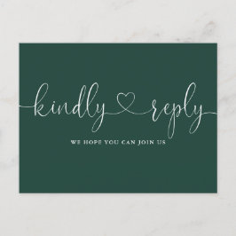 Uitnodiging voor Emerald Green Heart Script Liedje Briefkaart
