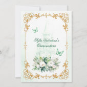 Uitnodiging voor Emerald Green Quinceañera (Achterkant)