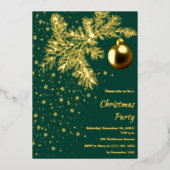 Uitnodiging voor Emerald groen en Goud Kerstfeest (Voorkant)