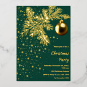 Uitnodiging voor emeraldgroen en gouden kerstfeest (Voorkant)