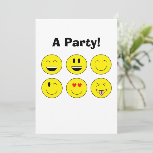 Uitnodiging voor "emoji's" (Staand voorkant)