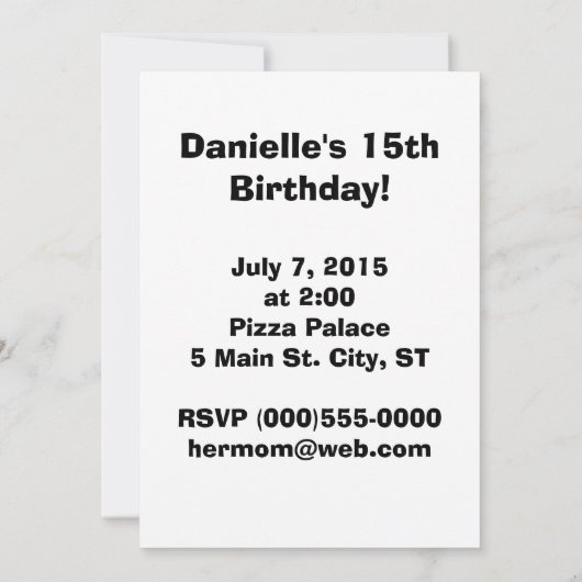 Uitnodiging voor "emoji's" (Achterkant)