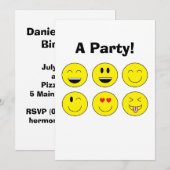 Uitnodiging voor "emoji's" (Voorkant / Achterkant)