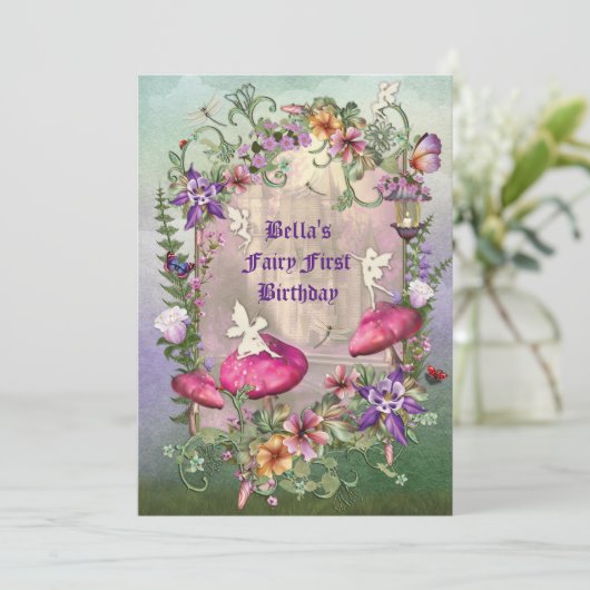 Uitnodiging voor Enchanted Woodland Fairy Forest P (Staand voorkant)