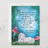 Uitnodiging voor Enchanted Woodland Unicorn Forest (Achterkant)