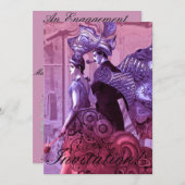 UITNODIGING VOOR ENGAGEMENT PARTY - TWEE AFBEELDI (Voorkant / Achterkant)