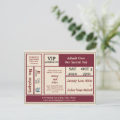 Uitnodiging voor epic Concert Ticket Wedding (Staand voorkant)