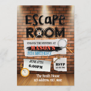 Uitnodiging voor Escape Room