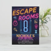 Uitnodiging voor Escape Room Verjaardagsfeestje (Staand voorkant)