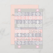 Uitnodiging voor etnische 25e verjaardag (Voorkant / Achterkant)