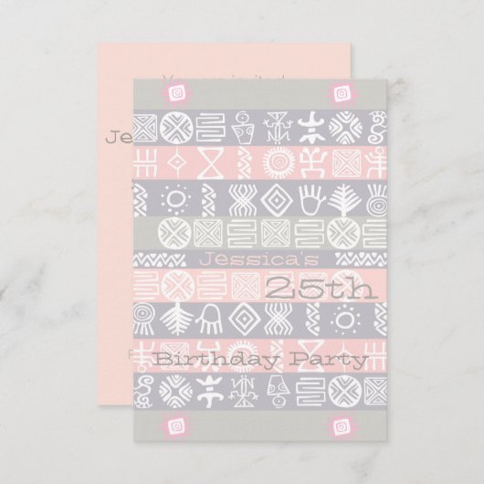 Uitnodiging voor etnische 25e verjaardag (Voorkant / Achterkant)