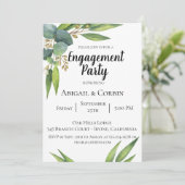 Uitnodiging voor Eucalyptus Foliage Engagement Par (Staand voorkant)