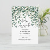 Uitnodiging voor Eucalyptus Ribbon Engagement Part (Staand voorkant)