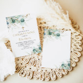 Uitnodiging voor eucalyptusblad en gouden doop