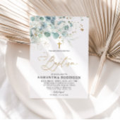 Uitnodiging voor eucalyptusblad en gouden doop