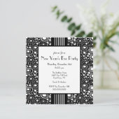 Uitnodiging voor Eve Trendy Black & White (Staand voorkant)