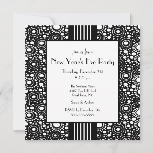 Uitnodiging voor Eve Trendy Black & White (Voorkant)