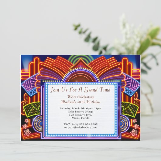 Uitnodiging voor evenement 'A Night Out 7" x 5"' (Staand voorkant)