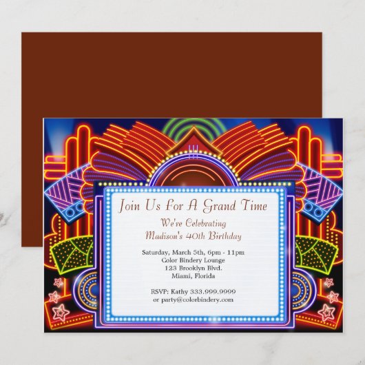 Uitnodiging voor evenement 'A Night Out 7" x 5"' (Voorkant / Achterkant)