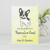 *~* Uitnodiging voor evenement met schattige Frans (Staand voorkant)