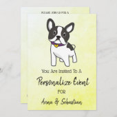 *~* Uitnodiging voor evenement met schattige Frans (Voorkant / Achterkant)