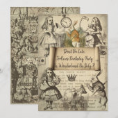 Uitnodiging voor evenement naar Wonderland (Voorkant / Achterkant)