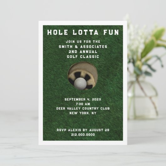 Uitnodiging voor evenementen met Golf Party (Staand voorkant)