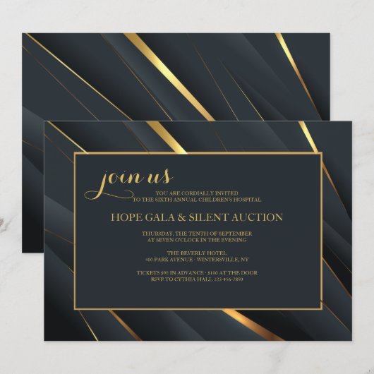 Uitnodiging voor evenementen voor Elegant Support (Voorkant / Achterkant)