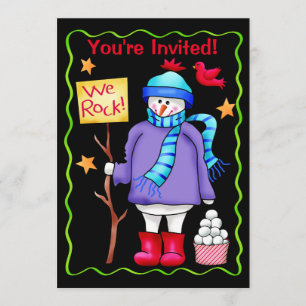 Uitnodiging voor evenementen voor kerstmis Snowman