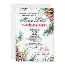 Uitnodiging voor Evergreen en Pinecone Kerstfeest