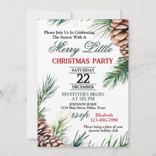 Uitnodiging voor Evergreen en Pinecone Kerstfeest