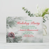 Uitnodiging voor Evergreen-kerstfeestdagen (Staand voorkant)