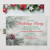 Uitnodiging voor Evergreen-kerstfeestdagen (Voorkant / Achterkant)