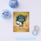 Uitnodiging voor exotisch tropisch strand afstudee flyer (Enkel)