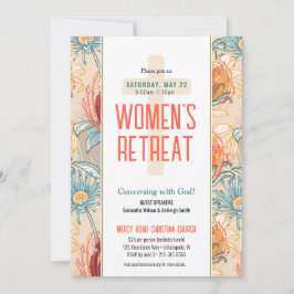 Uitnodiging voor exotische bloemenvrouwenko retrea