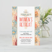 Uitnodiging voor exotische bloemenvrouwenko retrea (Staand voorkant)