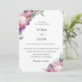 Uitnodiging voor exotische Protea Floral Wedding (Staand voorkant)