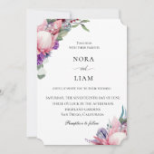 Uitnodiging voor exotische Protea Floral Wedding (Voorkant)