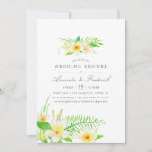 Uitnodiging voor exotische Waterverf Frangipani br (Voorkant)