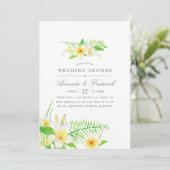 Uitnodiging voor exotische Waterverf Frangipani br (Staand voorkant)