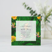 Uitnodiging voor externe tropische virtuele douche (Staand voorkant)