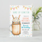 Uitnodiging voor Extreme Milkshakes-verjaardagsfee (Staand voorkant)