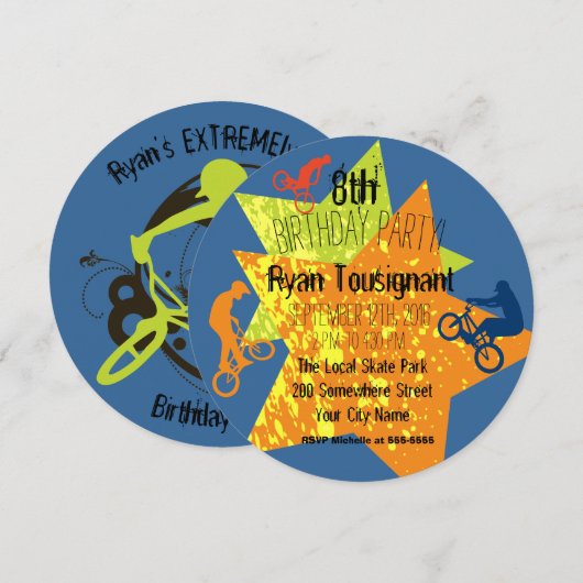 Uitnodiging voor extreme wandelende verjaardag (Voorkant / Achterkant)